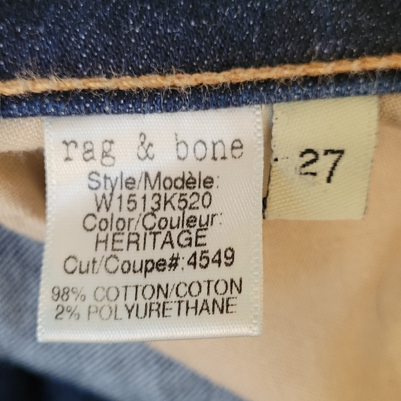 Rag & Bone High Rise Skinny Jeans - Heritage 27 - Picture 11 of 15